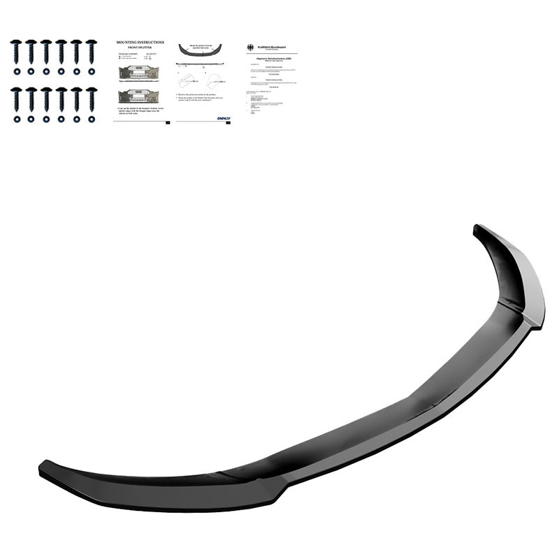 OneWay, Front spoiler, Glossy Black, Fits Mercedes A-Class W176 AMG-Line Facelift (2015-2018)