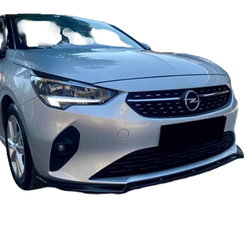 OneWay, Frontspoiler, Glanzend zwart, Geschikt voor Opel Corsa F 2019-, OEM-kwaliteit, TÜV-goedgekeurd