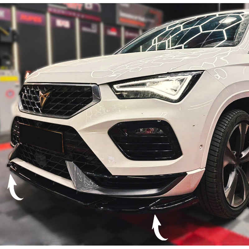 OneWay, Front spoiler, Glossy Black, Fits Cupra Ateca 2018-2024, OEM quality