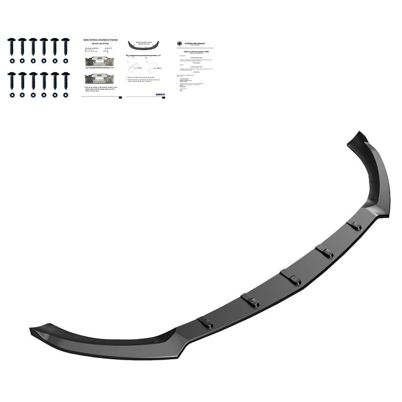 OneWay, Front spoiler, Glossy Black, Fits Mercedes CLA Coupe AMG-Line C118/X118 2019-