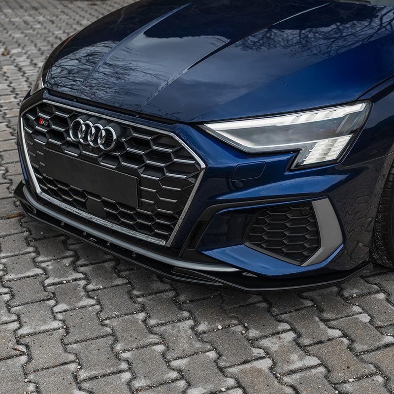 OneWay, spoiler avant, noir brillant, convient à Audi A3 S-Line/S3 8Y (2020-), 'Sporty Design'