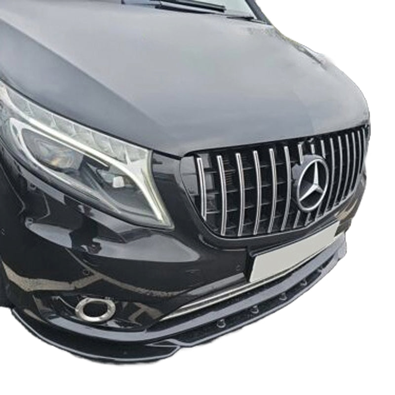 OneWay, Front spoiler, Glossy Black, Fits Mercedes Vito W447 (2014-), ABE TÜV approved
