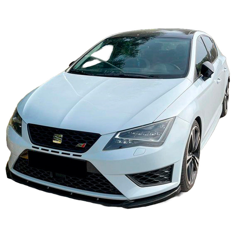 OneWay, Front spoiler, Glossy Black, Fits Seat Leon (5F) HB/SC/ST FR/Cupra 2013-2016, Version 2