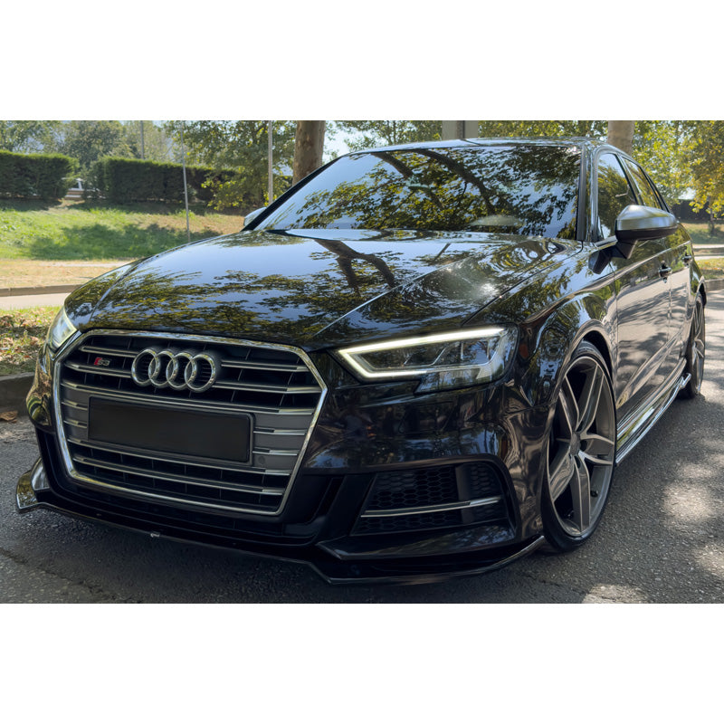 OneWay, Front spoiler, Glossy black, Fits Audi S3 Sportback 8V Facelift (2016-2020)