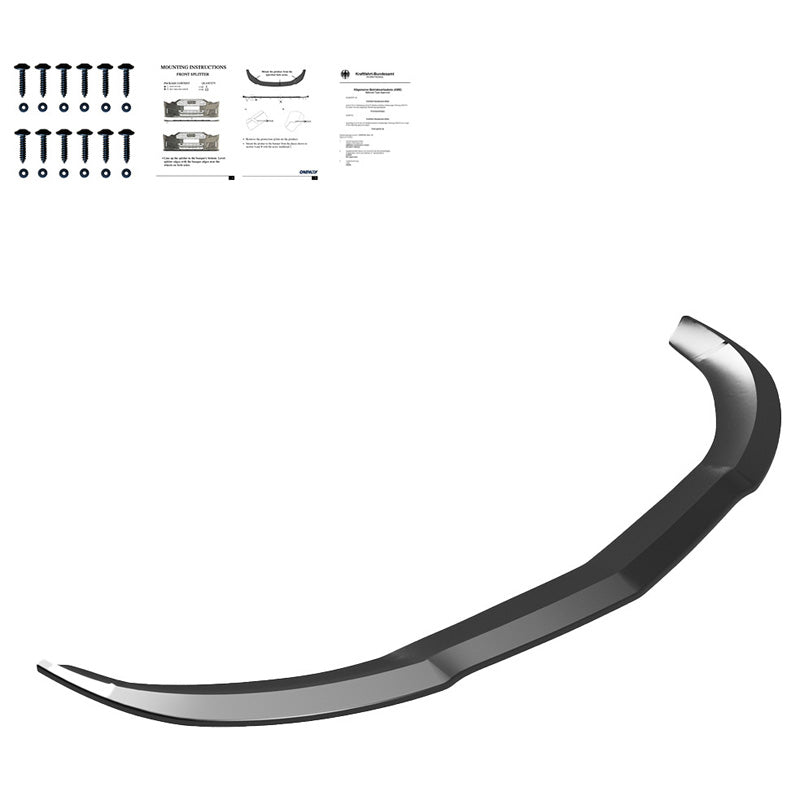 OneWay, Front spoiler, Glossy Black, Fits Mercedes A45 AMG W176 (2013-2015)
