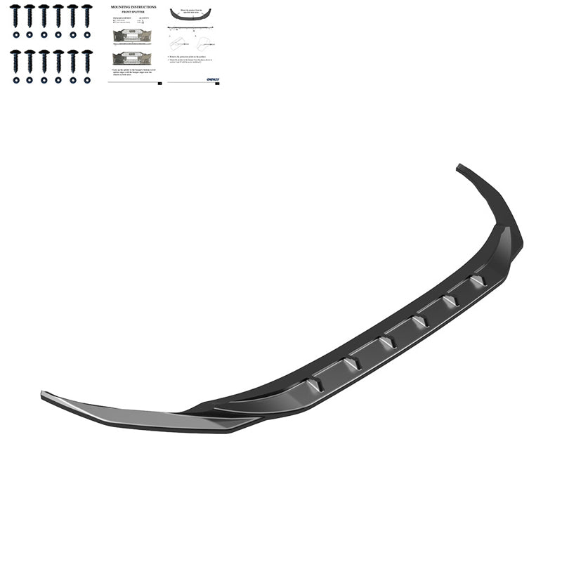 OneWay, Spoiler avant, noir brillant, compatible avec Audi A3 (8Y) Sedan/Sportback 2020-2024, sans S-Line/S3/RS3