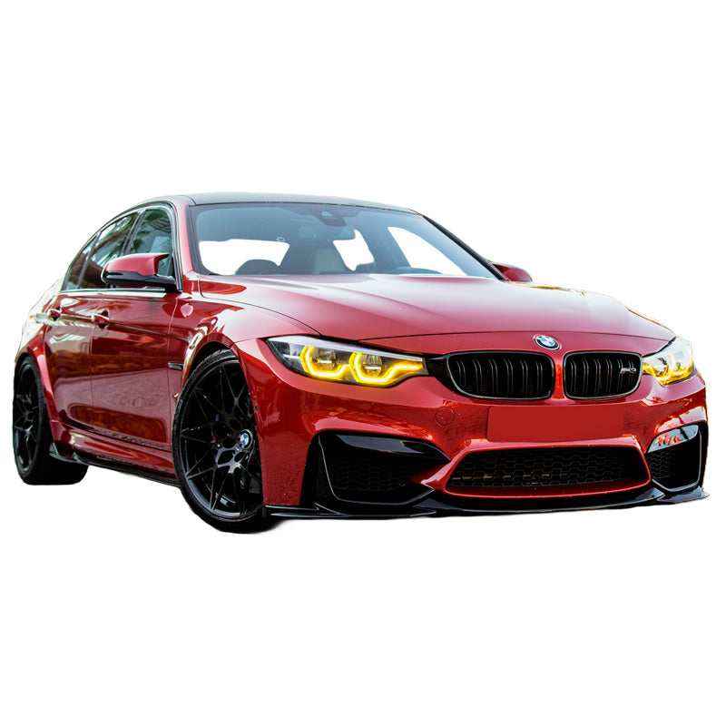OneWay, Spoiler avant, noir brillant, compatible avec BMW M3 F80 (2014-2018) & M4 F82 (2014-2021), kit en 4 pièces