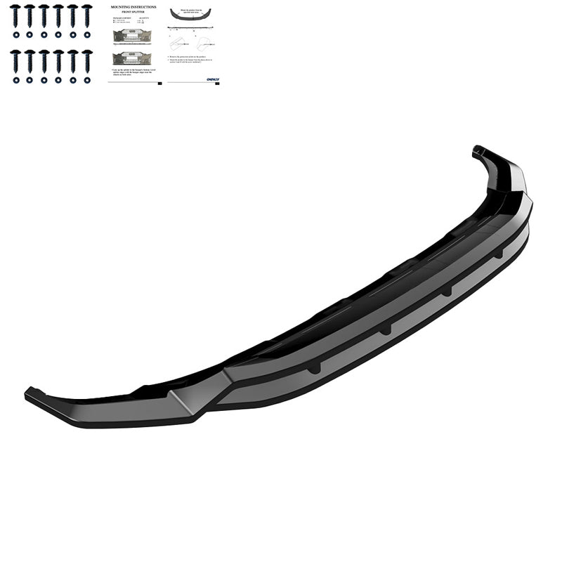 OneWay, Front spoiler, Glossy black, Fits Volkswagen Touareg III R-Line 2018-2023