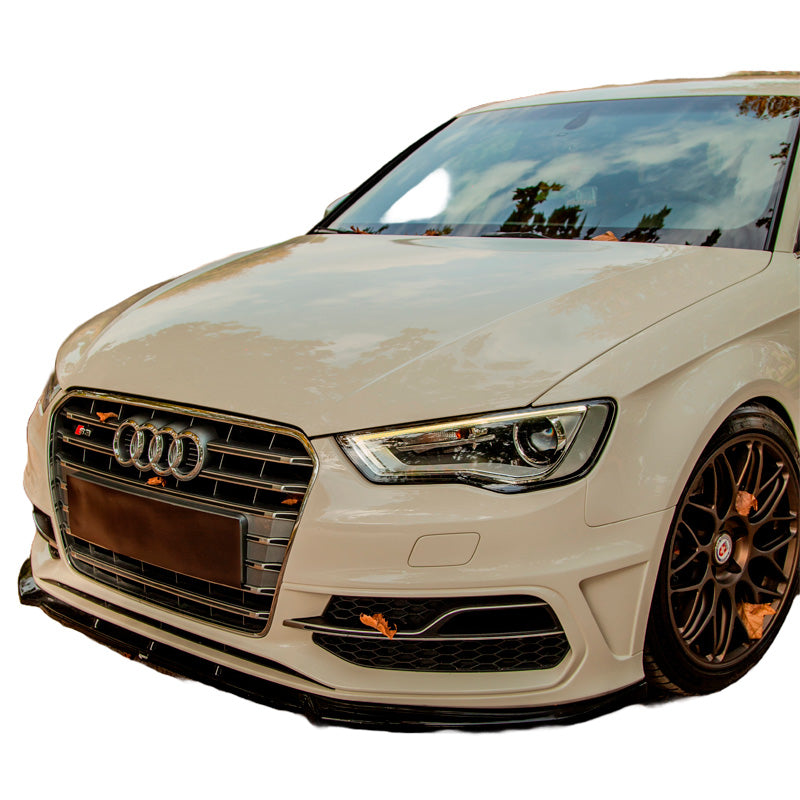OneWay, frontspoiler, glanzend zwart, past op Audi S3 Sportback 8V (2013-2016)