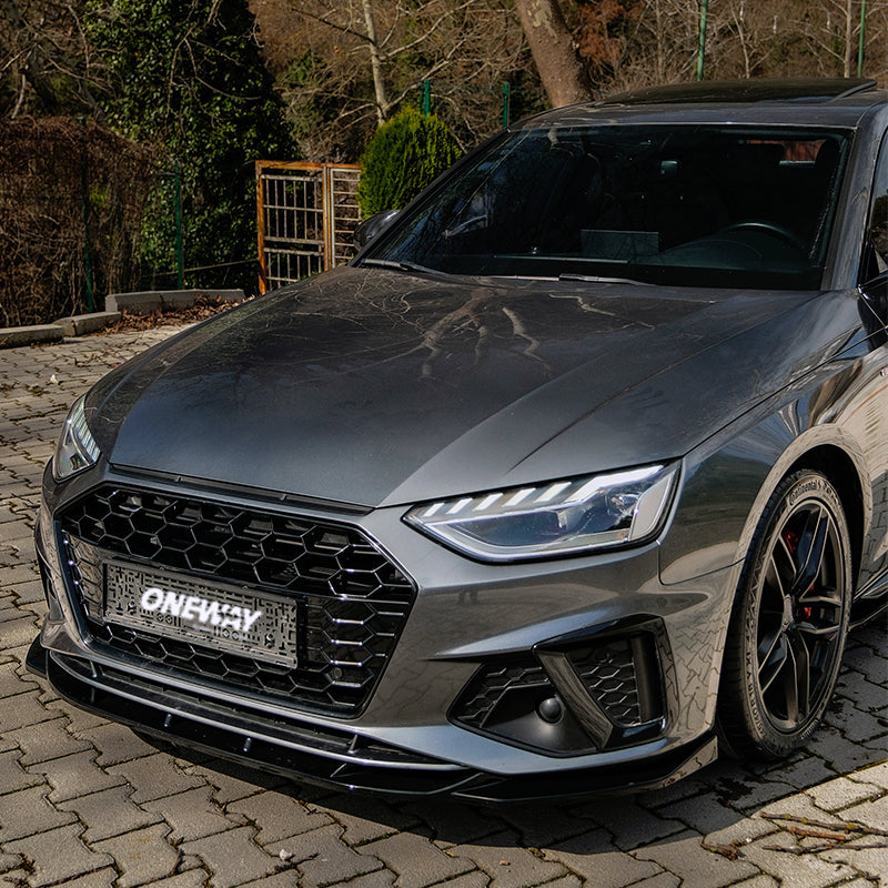 OneWay, frontspoiler, glanzend zwart, geschikt voor Audi A4 (B9) Sedan/Avant S4/S-Line Facelift (2019-2024)