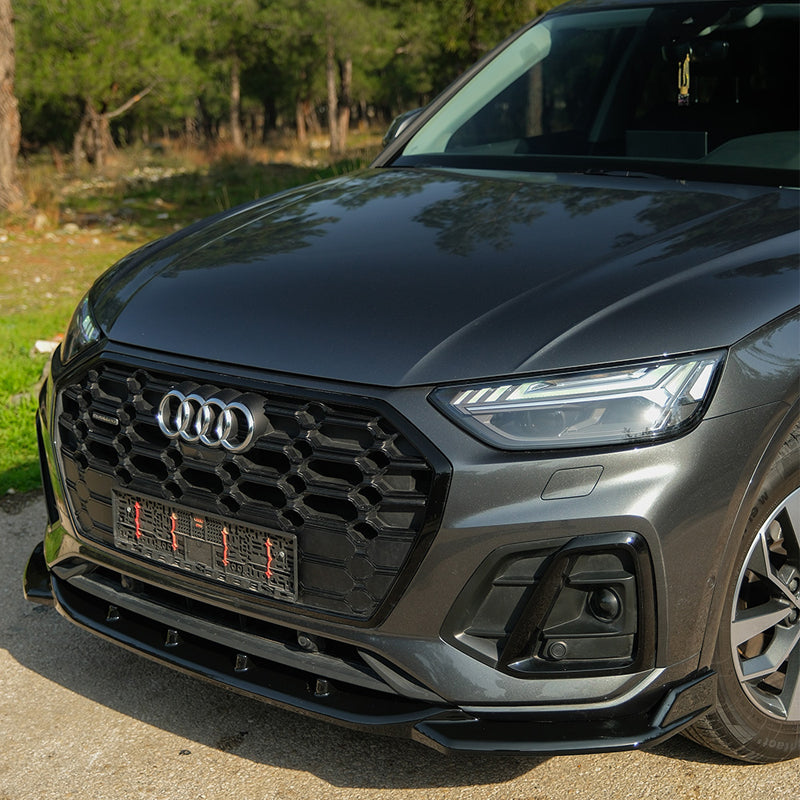 OneWay, frontspoiler, hoogglanszwart ABS-kunststof, past op Audi SQ5 / Q5 S-Line (FY) Facelift 2020-2024