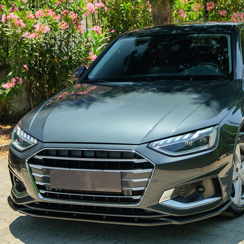 OneWay, Frontspoiler, glanzend zwart, past op Audi A4 (B9) Sedan/Avant Facelift (2019-2024) excl. S4/S-Line