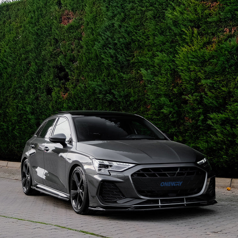OneWay, Front Spoiler, Gloss Black, Fits Audi A3 (8Y) S-Line/S3 Facelift (2025-)