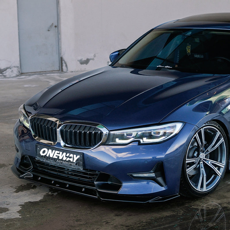 OneWay, Front spoiler, Gloss black, fits BMW 3 Series G20/G21 Sedan/Touring Sport Line (2018-2022)