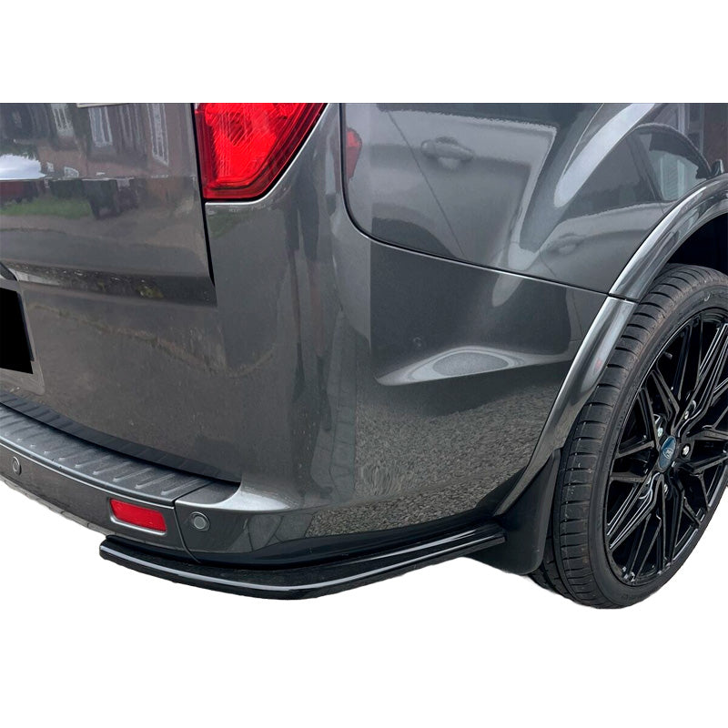 OneWay, Rear Bumper Splitters, High-Gloss Black, Fits Ford Transit Custom MK1 Facelift (2018-2023)