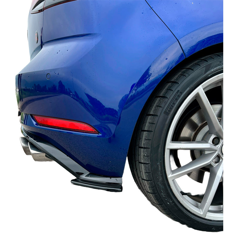 OneWay, Rear Bumper splitters, Glossy Black, Fits Volkswagen Golf VII (7.5) HB R 2017-2020, 2-piece set