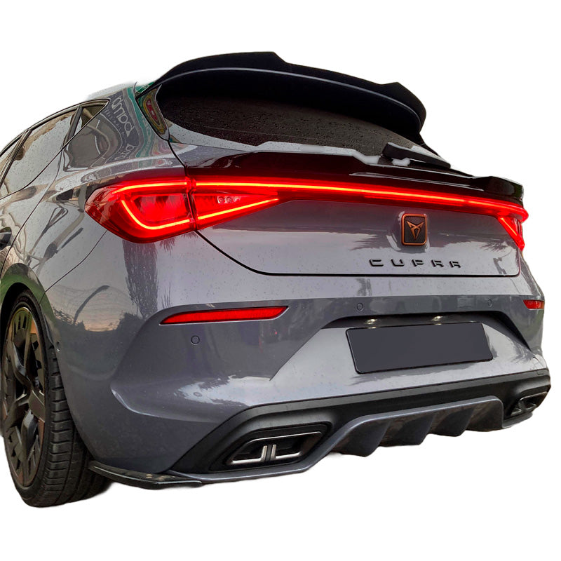 OneWay, Splitters latéraux de pare-chocs arrière, noir brillant, compatible avec Cupra Leon HB 2020-, kit de 2 pièces