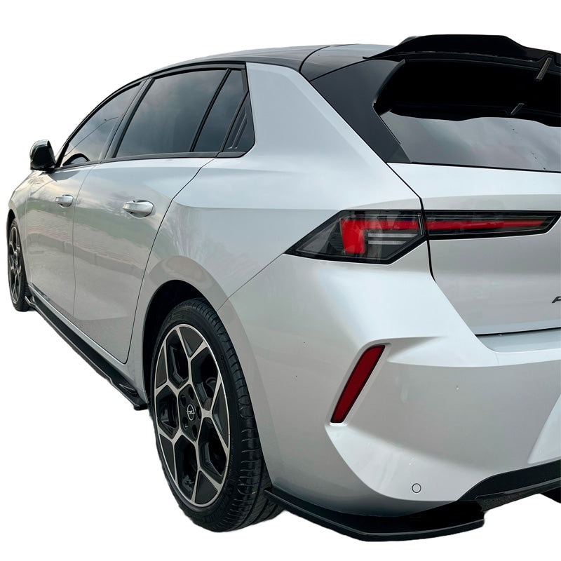 OneWay, rear bumper side splitters, high gloss black, Fits Opel Astra L HB (2021-), 2-piece set