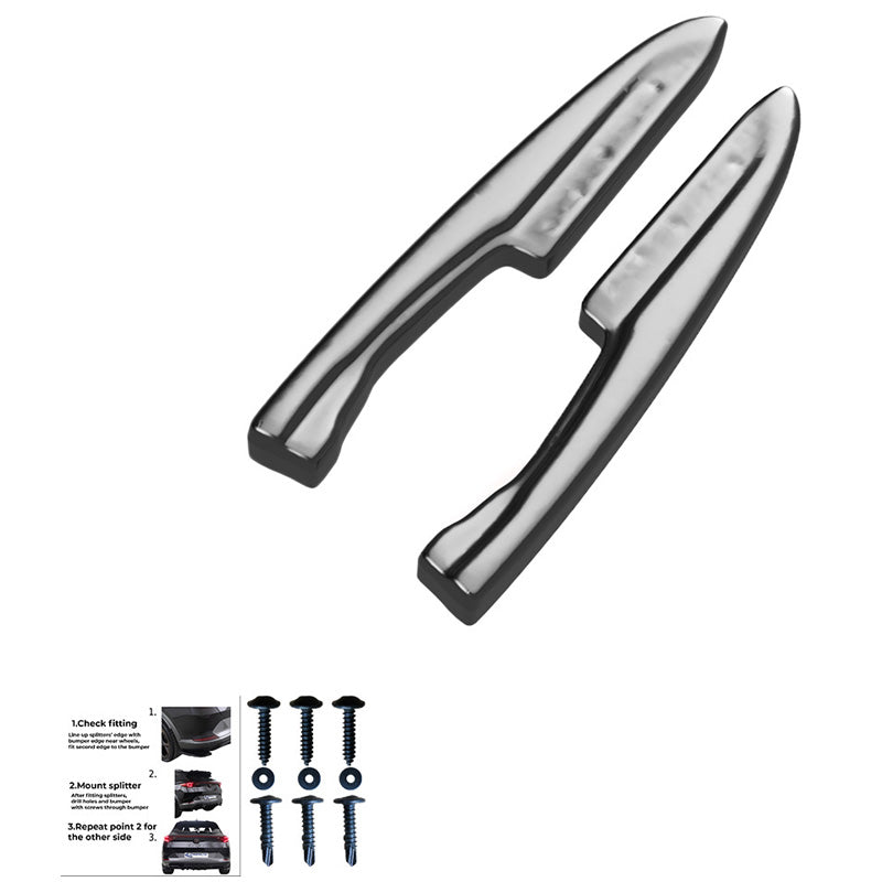 OneWay, achterbumper zijdiffusers, hoogglans zwart, geschikt voor Volkswagen Touareg III R-Line (2018-), 2-delige set