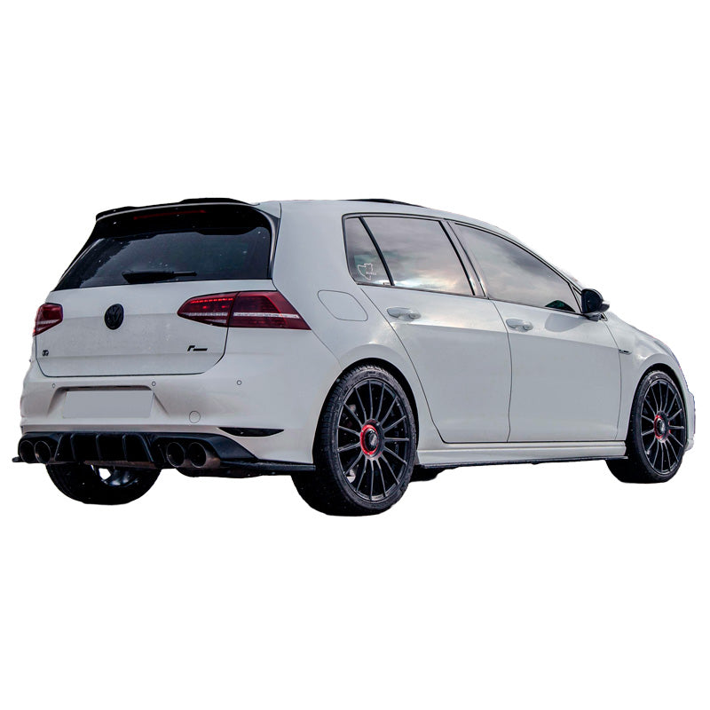 OneWay, rear bumper side splitters, Version 3, high gloss black, Fits Volkswagen Golf VII HB R (2013-2016), 2-piece set