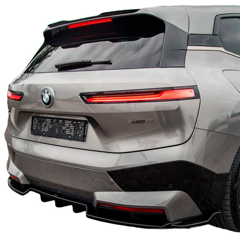 OneWay, rear bumper skirt, high gloss black, Fits BMW iX M-Pack i20 2021-
