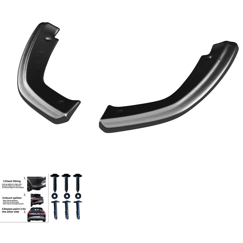 OneWay, achterbumper zijdiffusers, hoogglans zwart, geschikt voor Audi SQ5/Q5 S-Line (FY) 2017-2020, 2 stuks set