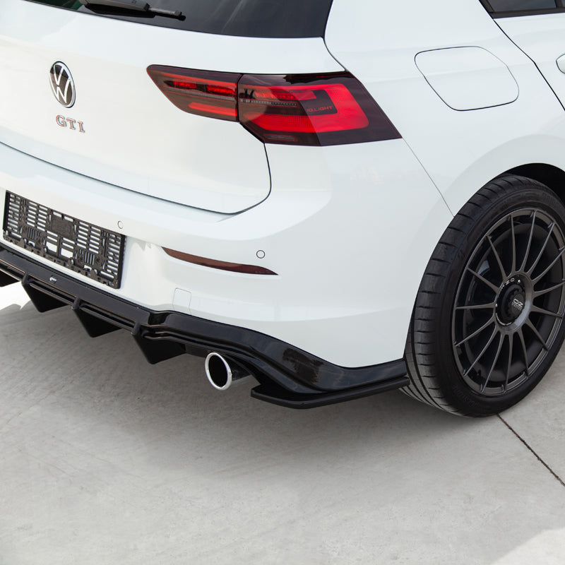 OneWay, rear bumper side splitters, high gloss black, Fits Volkswagen Golf VIII HB GTI (2020-), 2 pcs. set