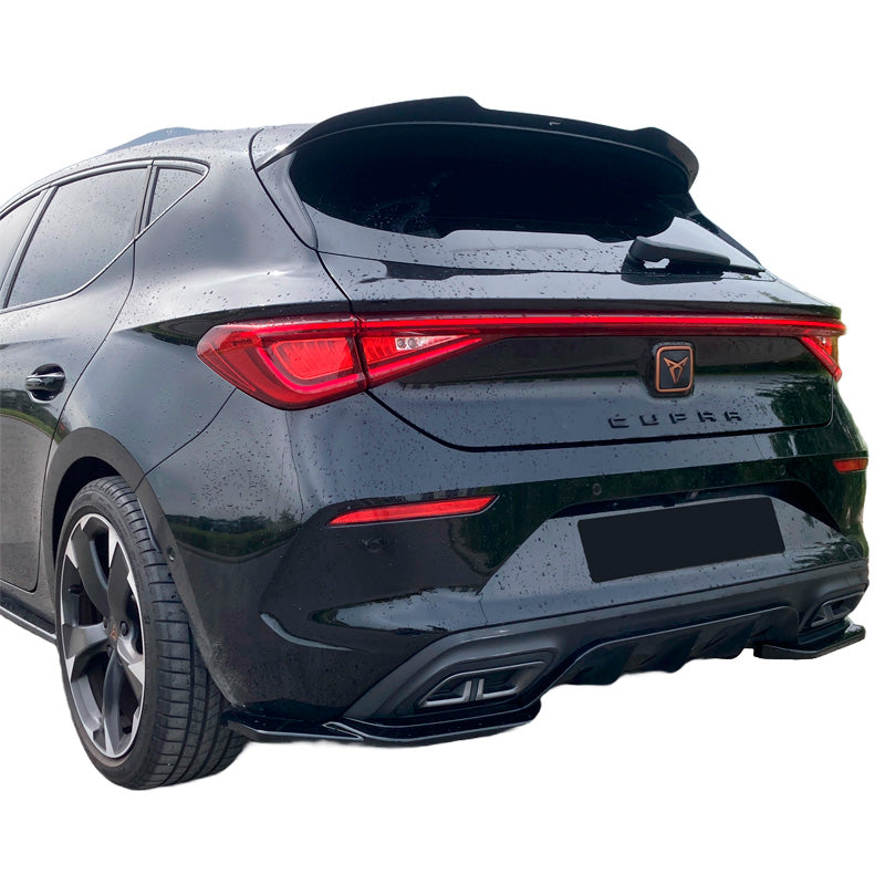 OneWay, Splitters latéraux de pare-chocs arrière, noir brillant, compatible avec Cupra Leon HB 2020-, kit en 2 pièces