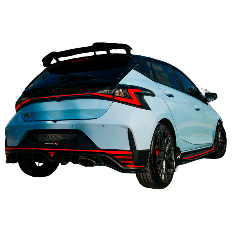 OneWay, Rear bumper splitters, high-gloss black, Fits Hyundai I20 N MK3 (2020-), 2-piece set
