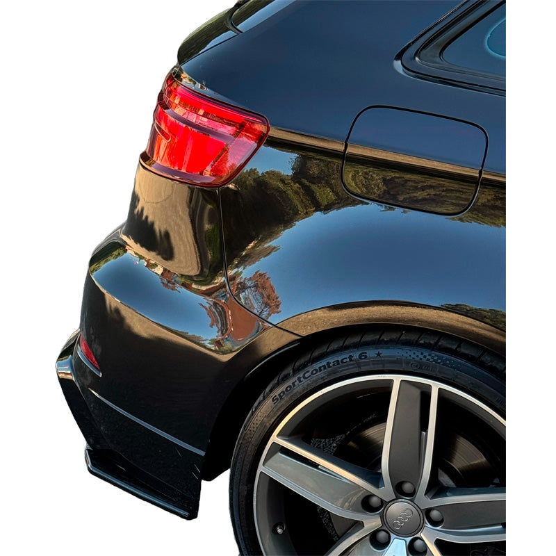 OneWay, Splitters de pare-chocs arrière, noir brillant, Compatible avec Audi S3 Sportback 8V Facelift (2016-2020)