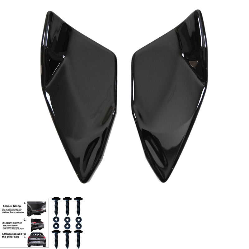 OneWay, Jupe arrière, Noir brillant, compatible avec Volkswagen Scirocco R Facelift (2014-2017)