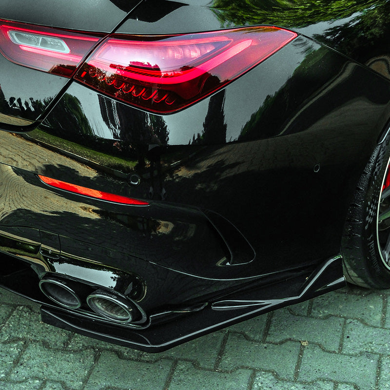 OneWay, Front lip, high-gloss black, 2-piece set, fits Mercedes CLA (C118/X118) Coupe/Shooting Brake CLA35/CLA45 AMG Aero Pack (2019-2023)