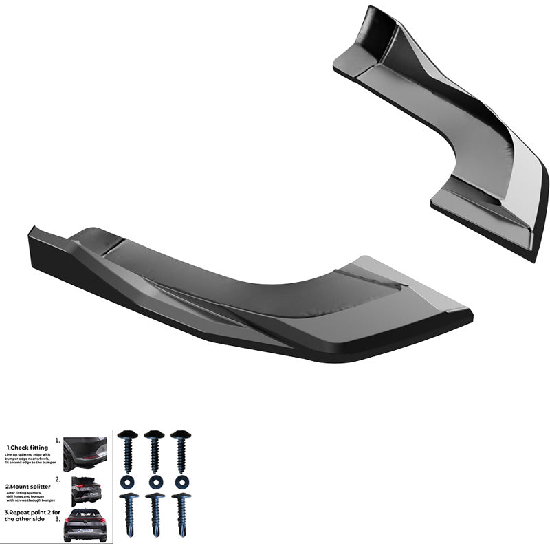 OneWay, Rear lower lip, Gloss black, fits Volkswagen Tayron (R41) (2024-)