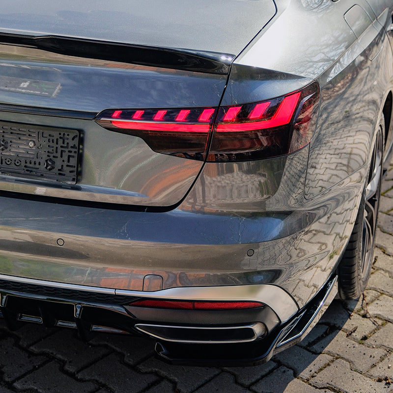 OneWay, onderlip, glanzend zwart, geschikt voor Audi A4 (B9) Sedan/Avant S4/S-Line Facelift (2019-2024)