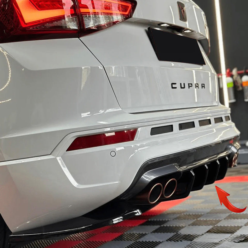 OneWay, Rear bumper diffuser, gloss black, Fits Cupra Ateca 2018-, 'Sporty Design'
