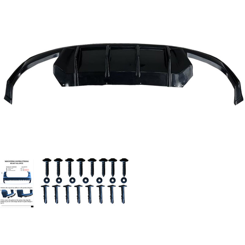 OneWay, Diffuseur de pare-chocs arrière, noir brillant, Compatible avec Skoda Octavia IV RS HB/Combi 2020-