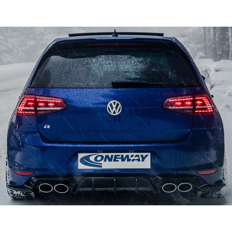 OneWay, Diffuseur de pare-chocs arrière, noir brillant, Convient pour Volkswagen Golf VII HB R (2013-2016)