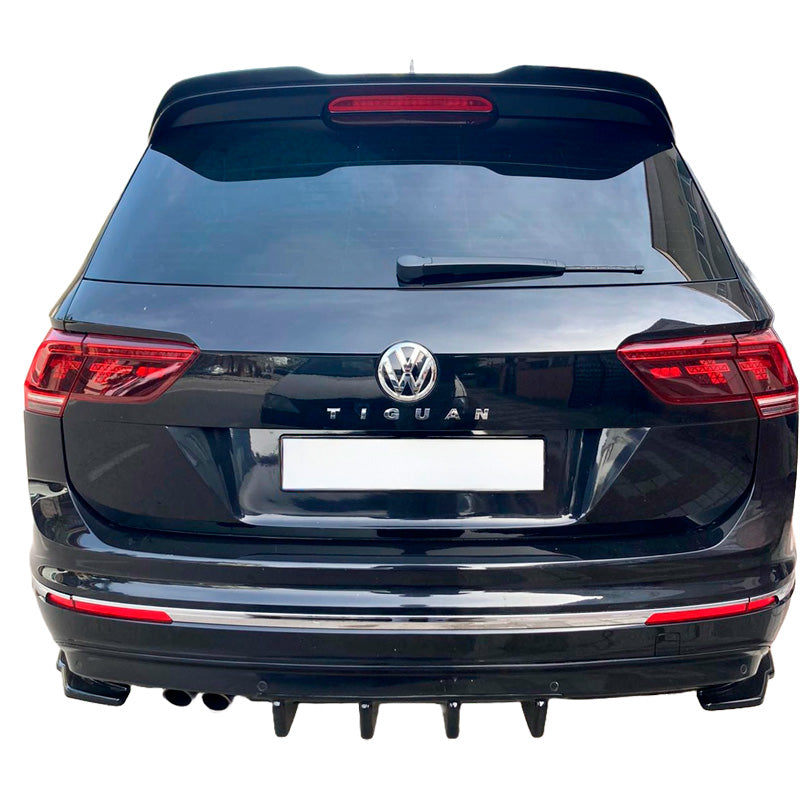 OneWay, Diffuseur de pare-chocs arrière, noir brillant, Convient pour Volkswagen Tiguan II Standard/R-Line (2016-2020)