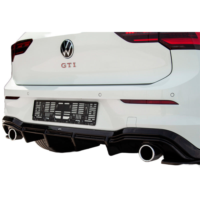 OneWay, Diffuseur de pare-chocs arrière, noir brillant, Convient pour Volkswagen Golf VIII HB GTI 2020-