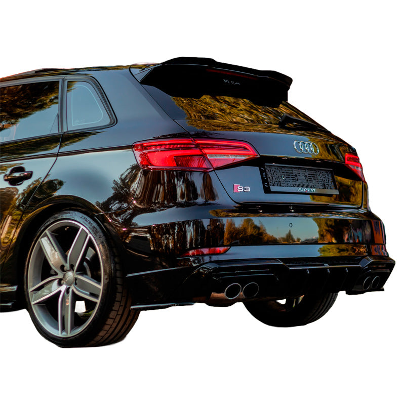 OneWay, Diffuseur de pare-chocs arrière, noir brillant, Convient pour Audi S3 Sportback 8V Facelift (2016-2020)