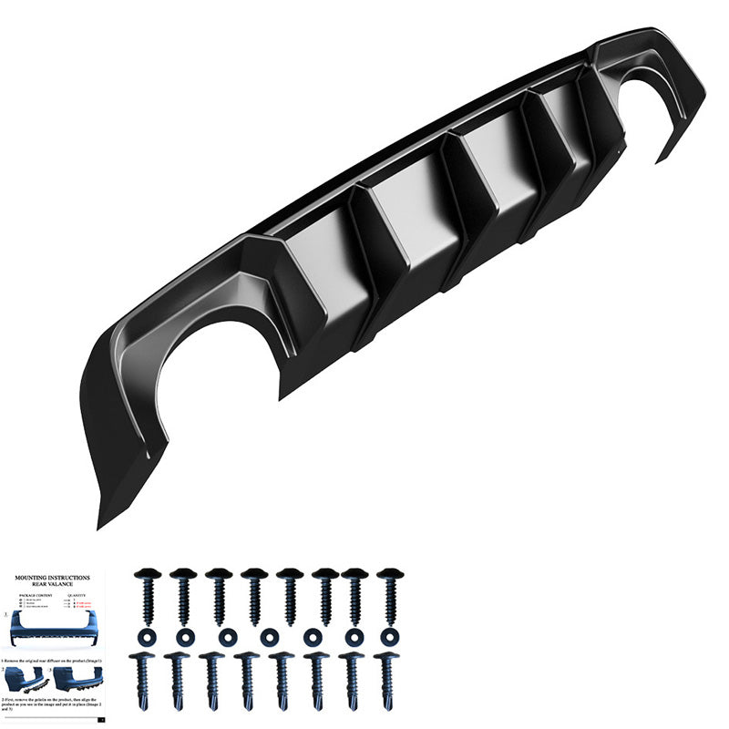 OneWay, Rear bumper diffuser, Glossy black, Fits Audi RS3 8V Sportback (2015-2016)