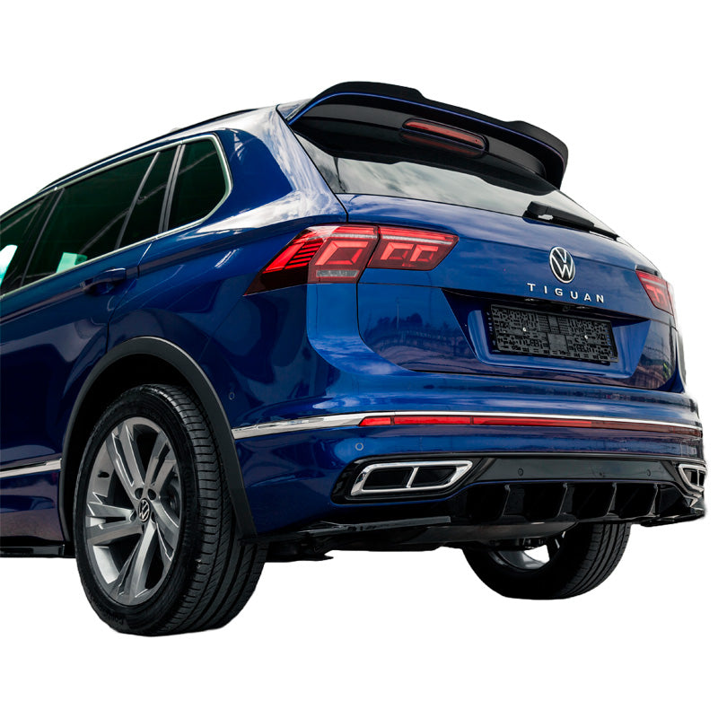 OneWay, Rear bumper diffuser, Glossy black, Fits Volkswagen Tiguan II R-Line Facelift (2020-2024)