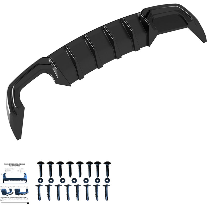 OneWay, lèvre inférieure, noir brillant, compatible avec Audi A3 (8V) Sedan Facelift (2016-2020)
