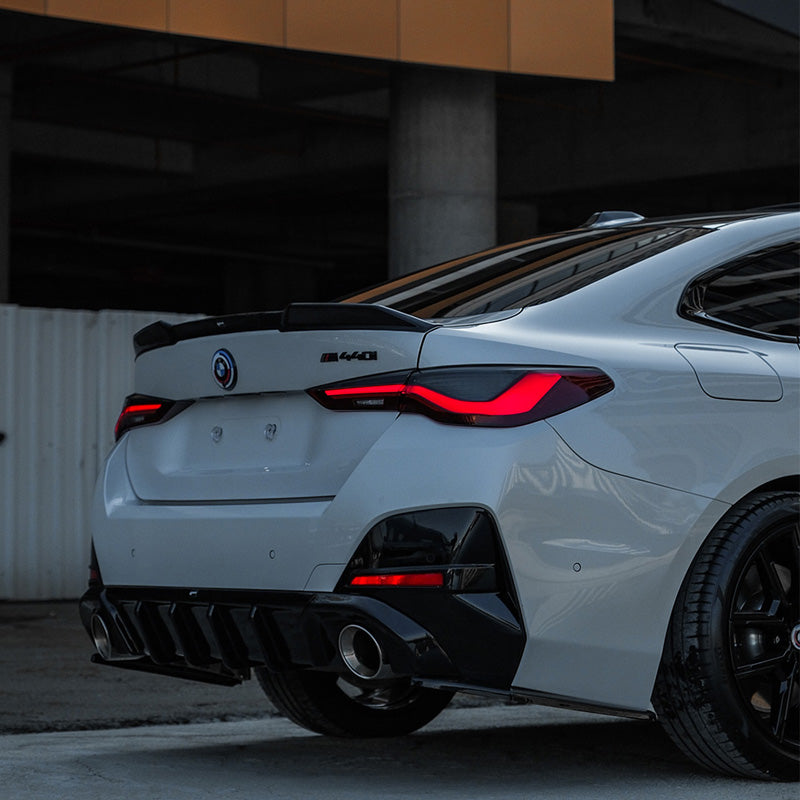 OneWay, Rear Bumper Diffuser, Glossy Black, Fits BMW 4-Series G26 M-Pack/M440i (2021-)