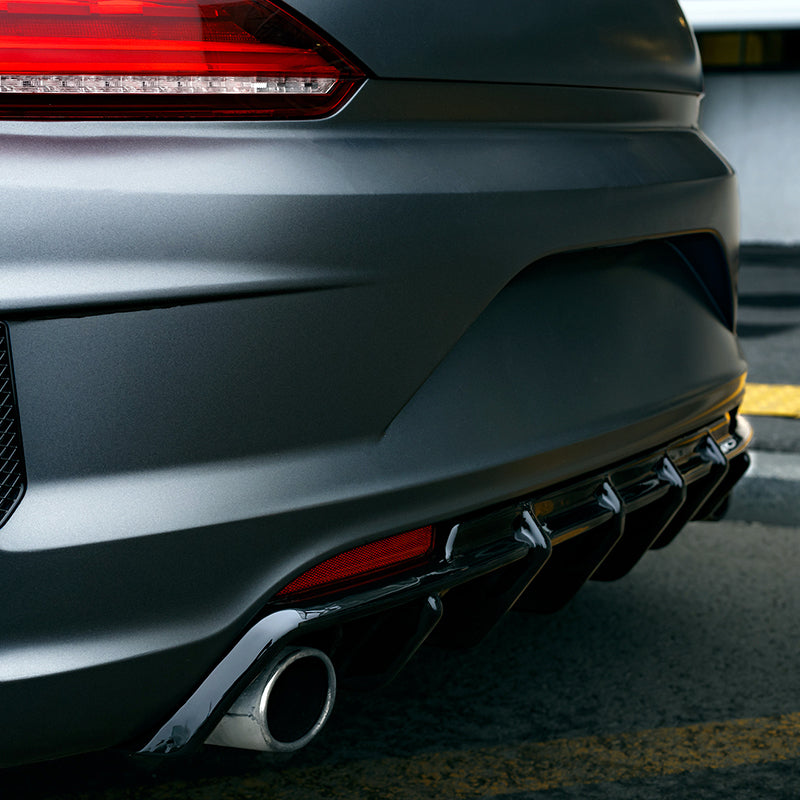 OneWay, Jupe arrière, Noir brillant, compatible avec Volkswagen Scirocco R Facelift (2014-2017)