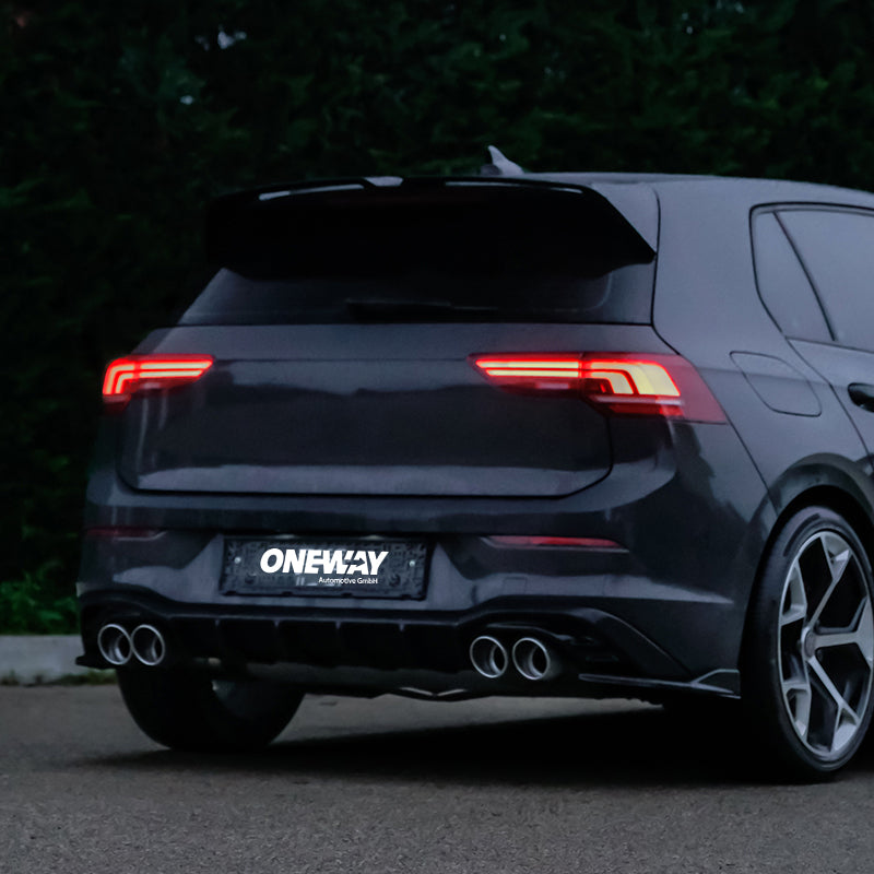 OneWay, onderlip, glanzend zwart, past op Volkswagen Golf VIII HB 3/5-deurs (2020-2024) & FL (2024-), excl. GTi/GTD/GTE/R/R-Line