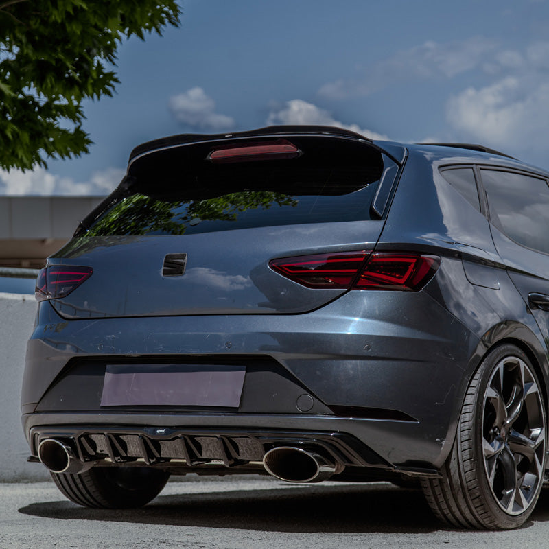 OneWay, Roof Spoiler Cap, Glossy Black, Fits Seat Leon (5F) HB Cupra 2013-2016