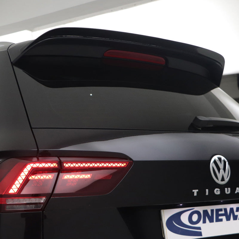 OneWay, Roof Spoiler, Glossy Black, Fits Volkswagen Tiguan II R-Line 2016-2020