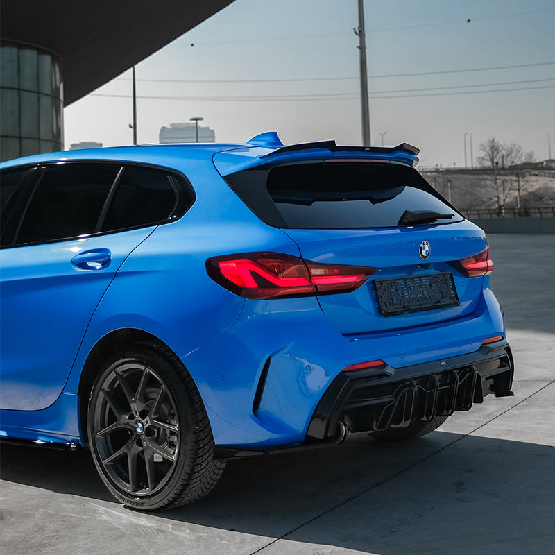 OneWay, Roof Spoiler Cap, Glossy Black, Fits BMW 1-Series F40 M-Pack/M135i 2019-