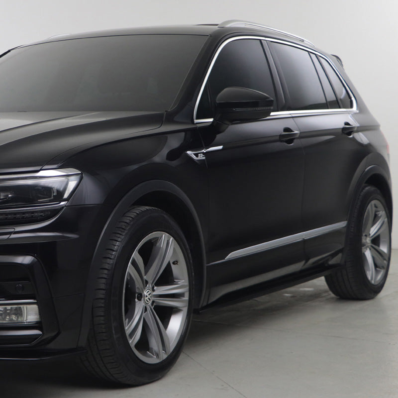 OneWay, Side Skirts, Glossy Black, Fits Volkswagen Tiguan II Allspace R-Line (2016-2020)